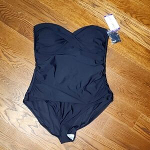 Anne Cole Black twist Swimsuit Size XXL